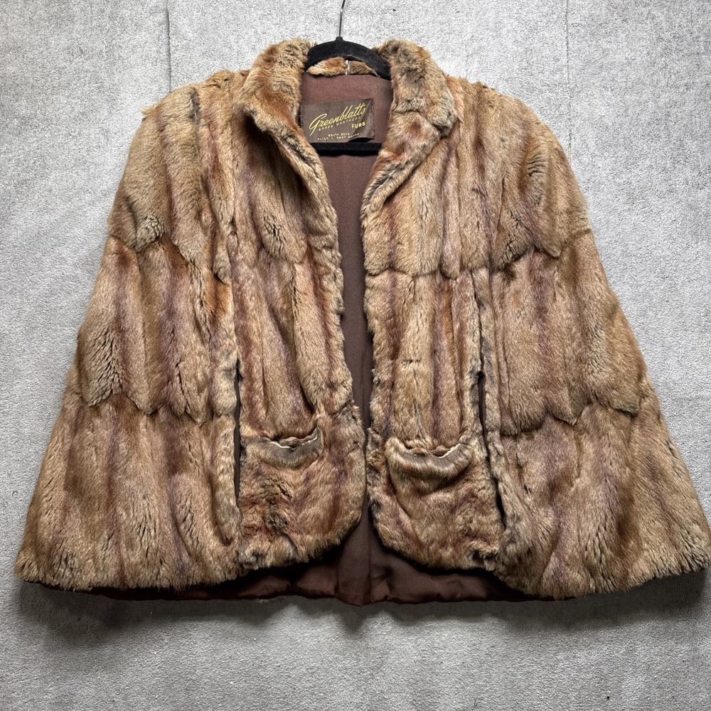 Vintage Mink Fur Cape Greenblatt’s Glam Mob Wife Resortcore S/M Luxe‎ Wrap